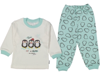 UNISEX 12/24 AY PENGUEN BASKILI PİJAMA TAKIM