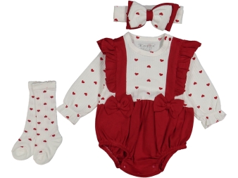 KIZ 3/9 AY KALPLİ ÇORAPLI ROMPER BADİ