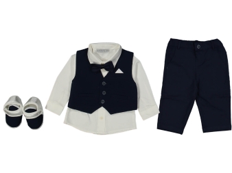 ERKEK 3/6 AY GOFRELİ YELEKLİ TAKIM