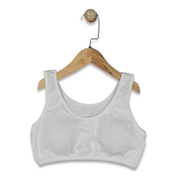 KIZ 12/13 YAŞ GENİŞ ASKI DÜZ RENK BEYAZ BÜSTİYER