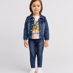 KIZ 2/5 YAŞ GOOD LİFE KOT 3\'LÜ TAKIM