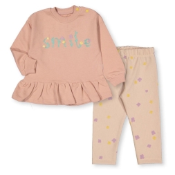 KIZ 6/24 AY MEVSİMLİK SMİLE BASKILI TAYTLI TAKIM