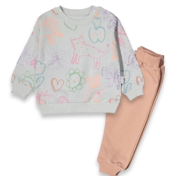 KIZ 6/24 AY MEVSİMLİK KELEBEK BASKILI BEBEK TAKIM