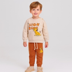 ERKEK 6/24 AY MEVSİMLİK LİON BASKILI BEBEK TAKIM