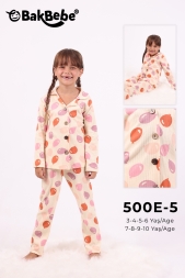 BAKBEBE 500E-5/1 -BALON DESENLİ KIZ PİJAMA TAKIMI