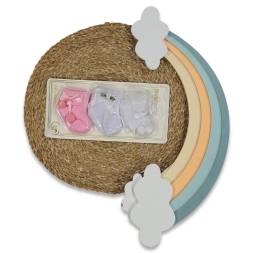 BEBE 4\'LÜ PONPON KURDELA  TÜL DETAYLI KARIŞIK DESE