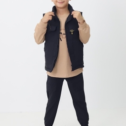 ERKEK 11/14 YAŞ YELEKLİ 3LÜ ERKEK TAKIM