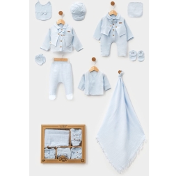 ERKEK 1/3 AY PAPYONLU CEKETLİ MÜSLİN 10 LU SET