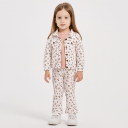 KIZ 9/18 AY KALP DESENLİ CEKETLİ 3 LÜ TAKIM