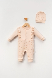 BELEMİR - 7136 / Yaprak Baskılı Fırfırlı Kız Tulum