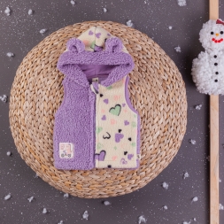 BEZ ARMA DETAYLI BASKILI FERMUARLI YELEK