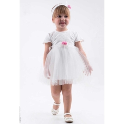 KIZ 9/18 AY  BELİ OMUZU DANTELLİ ELBİSE