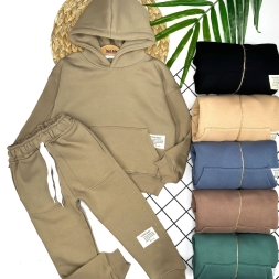 ERKEK 5/12 YAŞ  KAPÜŞONLU ÖN CEPLİ OVER 2Lİ TAKIM