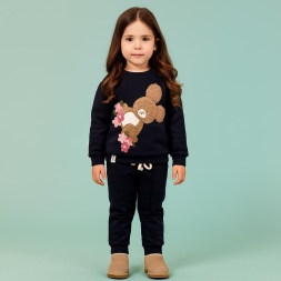 KIZ 9/24 AY TAVŞAN ÇİÇEK ŞARDONLU 2\'Lİ TAKIM