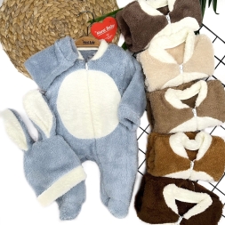 UNİSEX 3/12 AY TAVŞAN KULAK ŞAPKALI WELSOFT TULUM