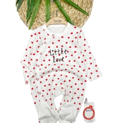 KIZ 3/12 AY LİTLE LOVE KALP BASKILI TAKIM