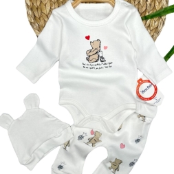 KIZ 0/6 AY KALPLİ AYICIKLI 3LÜ ZIBIN TAKIM