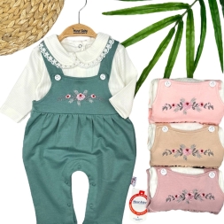 KIZ 3/12 AY YAKA DANTELLİ ÇİÇEK İŞLEMELİ TULUM