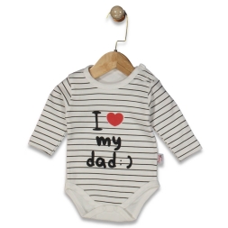 KIZ 3/18 AY ÇİZGİLİ LOVE BASKILI BADİ