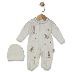 ERKEK 0/6 AY ARI TAVŞAN İŞLEMELİ TULUM