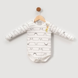 UNISEX 1/9 AY ÇİZGİLİ HAYVAN DESENLİ KUCUK UZUNKOL