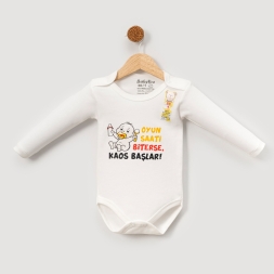 UNISEX 1/9 AY OYUN SAATİ BASKILI KUCUK UZUNKOL BAD