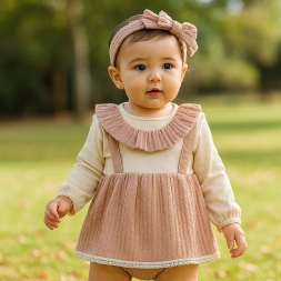 KIZ 3/12 AY PENYE SLOPETLİ ELBİSE