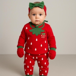 KIZ 3/3 AY ÇİLEK BASKILI 5 Lİ ZIBIN TAKIMI