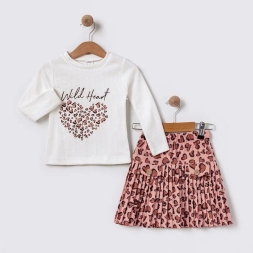 KIZ 2/5 YAŞ PİLİSELİ LEOPAR ETEKLİ BADİLİ TAKIM