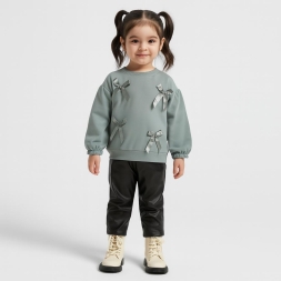 KIZ 2/5 YAŞ FİYONK AKSESUARLI DERİ ALT KIZ BEBEK T