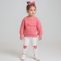 KIZ 6/18 AY BASKILI NAKIŞKI MİNNİE KIZ BEBEK TAKIM