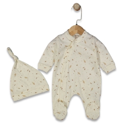 UNISEX 1/9 AY YAPRAK DESEN YANDAN ÇITLI PATIKLI TU