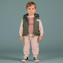 ERKEK 9/24 AY KAPÜŞONLU YELEKLİ ÜÇLÜ ERKEK TAKIM