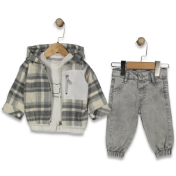 ERKEK 6/18 AY KARELİ KAPŞONLU TAKIM