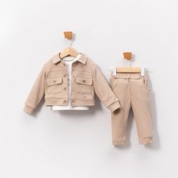 BELEMİR -7070  Cepli Ceketli 3\'lü Erkek Takım