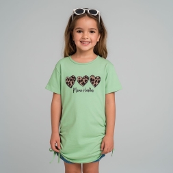 KIZ 7/10 YAŞ KALP NAKIŞLI ELBİSE