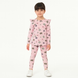 KIZ 6/18 AY ÇİÇEK DESENLİ TAKIM