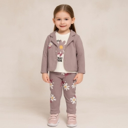 KIZ 3/12 AY PAPATYA BASKILI 3 LÜ KIZ TAKIM