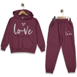 KIZ 10/13 YAŞ LOVE BASKILI TAKIM EŞOFMAN