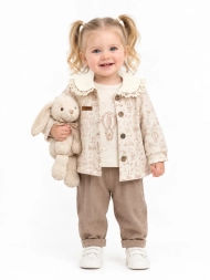 DESENLİ BEBE YAKA KIZ 3\'LÜ TAKIM (6-9-12 AY)