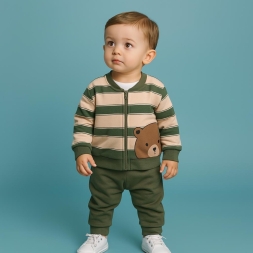 ERKEK 3/12 AY BEBELLOVE ÇİZGİLİ 3 LÜ TAKIM