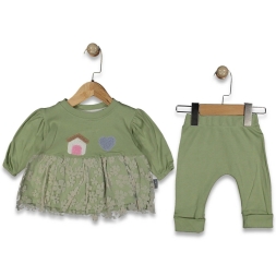 KIZ 3/12 AY BEBELLOVE  EV DESENLİ İKİLİ  TAKIM