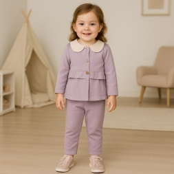 KIZ 6/24 AY TAHTA DÜĞMELİ HIRKA   TAKIM