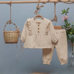 DÜĞME DETAYLI MÜSLİN TAKIM