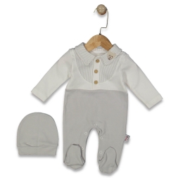 ERKEK 0/6 AY GÖMLEK YAKALI ŞAPKALI TULUM