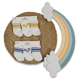 ERKEK 0/6 AY RAKET 3LÜ KARTON KUTULU ÇORAP