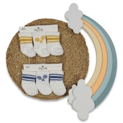 ERKEK 0/6 AY RAKET 3LÜ KARTON KUTULU ÇORAP