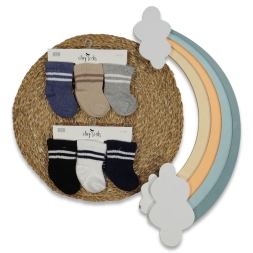 ERKEK 0/6 AY TENİS 3LÜ KARTON KUTULU ÇORAP