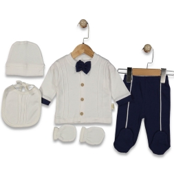 ERKEK 1/1 AY ERKEK BEBEK  YENİDOĞAN PAPYONLU 5Lİ H