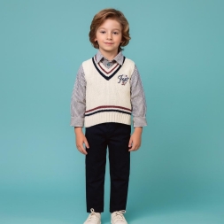 ERKEK 1/4 YAŞ FREE RANGE TRİKO YELEKLİ TAKIM